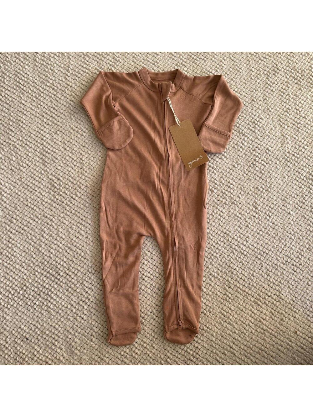 NWT Goumi Kids High Prairie Baby Footie SZ NB Newborn Bamboo Zippy Organic